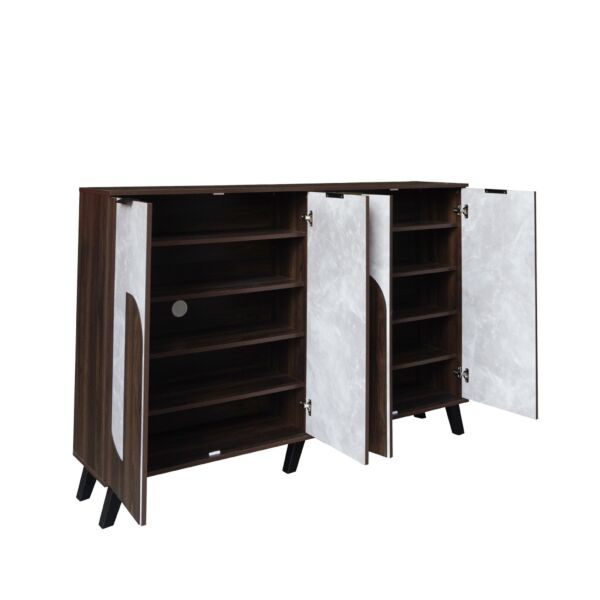 خزانة أحذية قسمين 4 أبواب فولتا - بني ورمادي