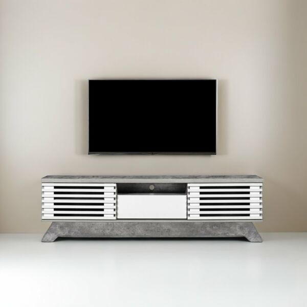 طاولة تلفاز أماري 160 سملون رمادي وأبيض