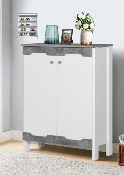 خزانة أحذية سياشو ابيض ورمادي