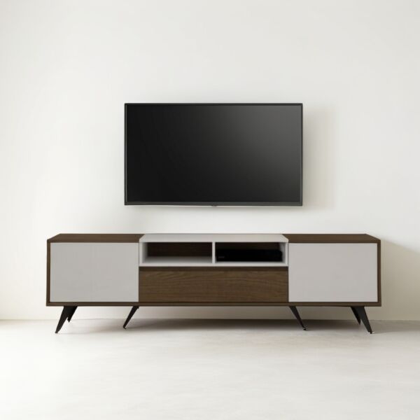 طاولة تلفزيون ريبيل ابيض وبني