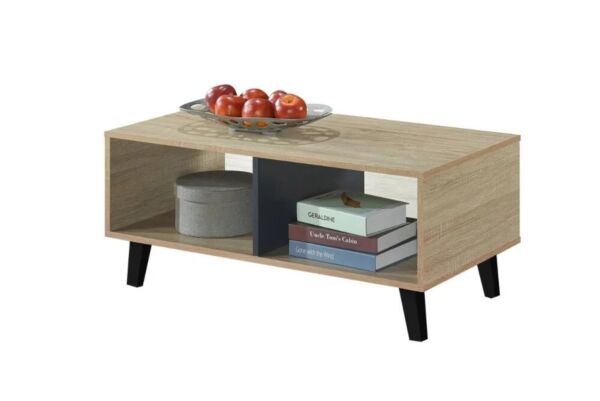 طقم طاولة تلفزيون وطاولة قهوة كايلان - خشبي وازرق