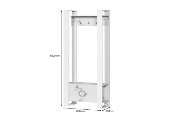 وحدة تخزين مدخل رفوف وأدراج وتعاليق فاسيلي ابيض
