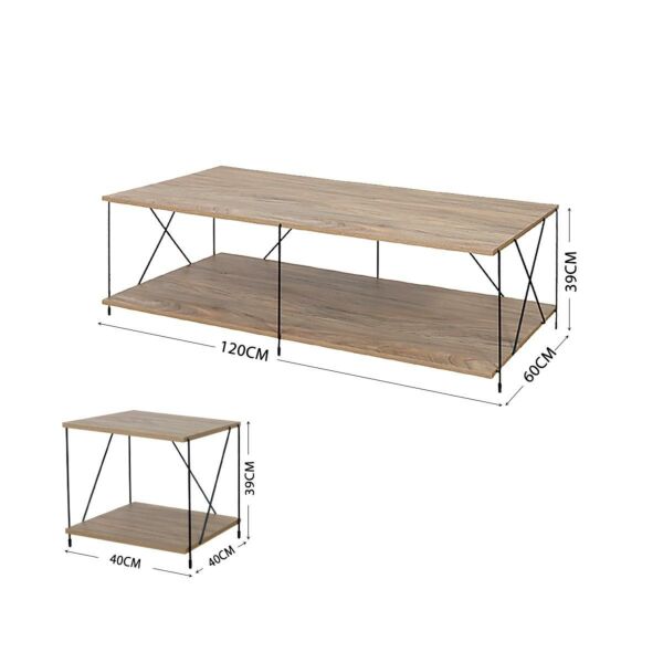 طقم طاولات ديم 5 قطع خشب ماليزي متعددة الإستخدام خشبي 