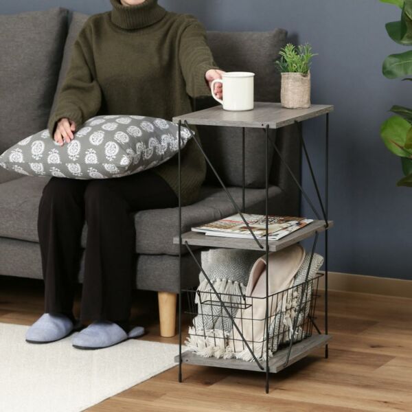 وحدة رفوف ايف خشب ماليزي 3 ادوار  متعددة الإستخدام رمادي 