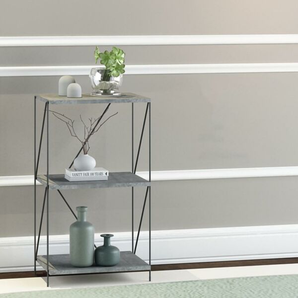 وحدة رفوف ايف خشب ماليزي 3 ادوار  متعددة الإستخدام رمادي 