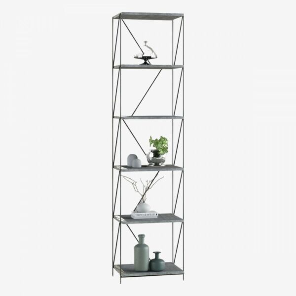 وحدة رفوف سيلي خشب ماليزي 6 ادوار  متعددة الإستخدام رمادي