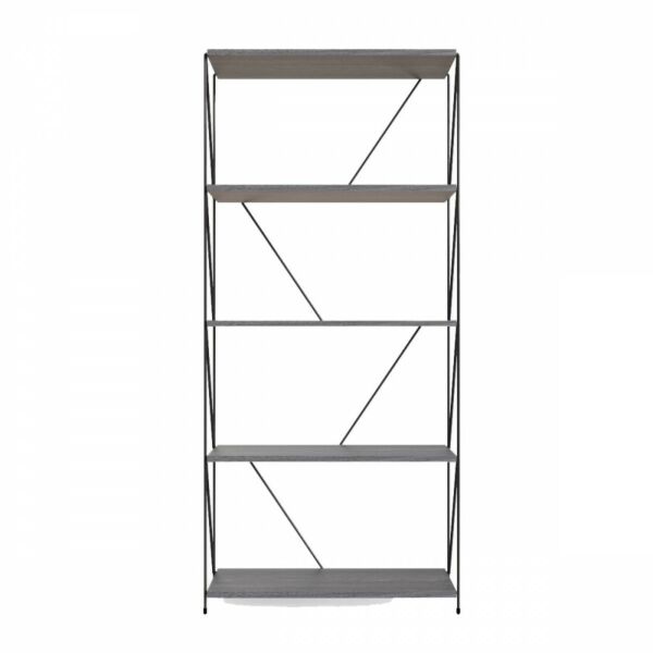 وحدة رفوف هيثر خشب ماليزي 5 ادوار  متعددة الإستخدام رمادي