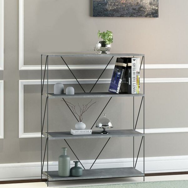 وحدة رفوف رايني خشب ماليزي 4 ادوار  متعددة الإستخدام رمادي