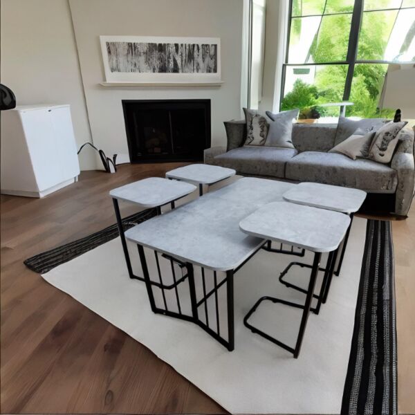 طقم طاولات قهوة من رونتال- 5 قطع  