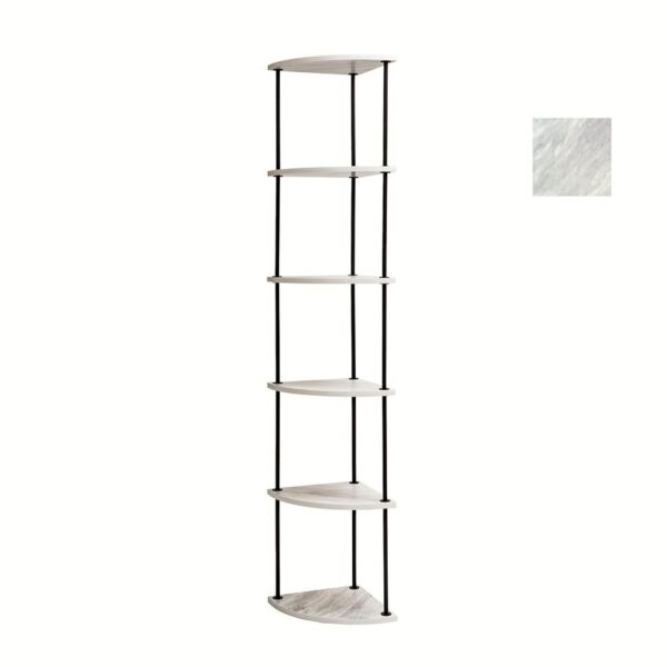 وحدة تخزين رفوف 6 مستويات شكل زاوية - أبيض