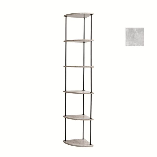 وحدة تخزين رفوف شكل زاوية 6 مستويات - أبيض