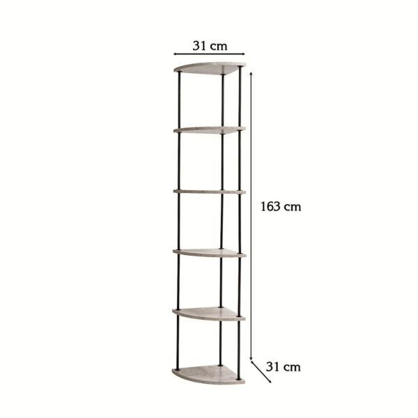 وحدة تخزين رفوف شكل زاوية 6 مستويات - أبيض