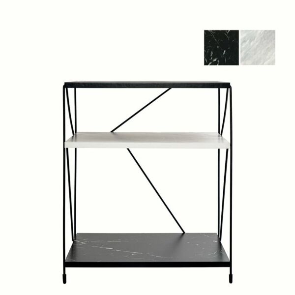 طاولة جانبية مودرن - ابيض واسود