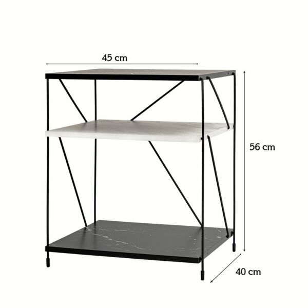 طاولة جانبية مودرن - ابيض واسود