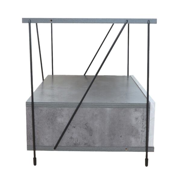 طاولة جانبية رفين ودرج - أبيض