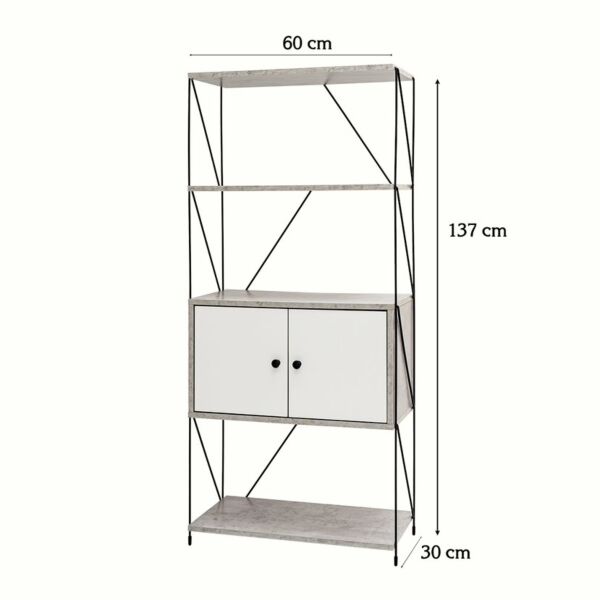 رفوف تنظيم مودرن - رمادي وابيض