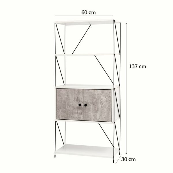 رفوف تنظيم مودرن - ابيض ورمادي
