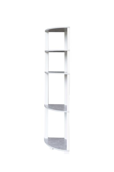 وحدة أرفف شكل زاوية 5 أرفف - أبيض