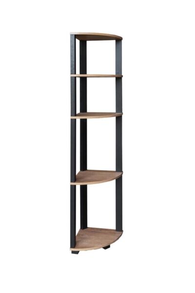 وحدة أرفف شكل زاوية 5 أرفف - أسود