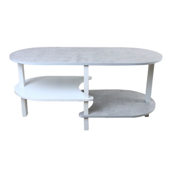 طاولة قهوة بيضاوية 3 أدوار لورا - رمادي