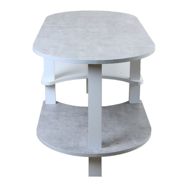 طاولة قهوة بيضاوية 3 أدوار لورا - رمادي