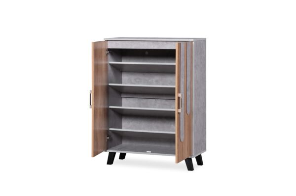 خزانة أحذية بابين اكسبشن - بيج ورمادي