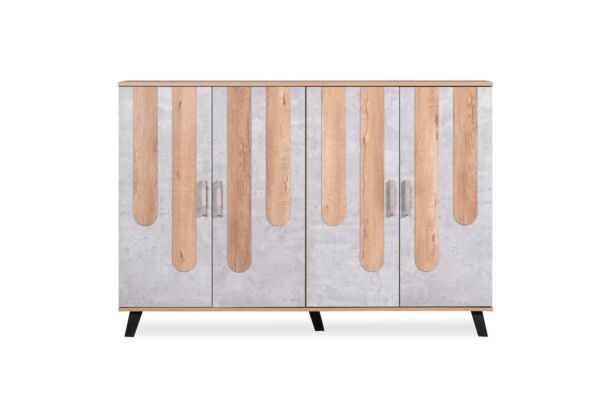 خزانة أحذية 4 أبواب إليجانت - بيج ورمادي