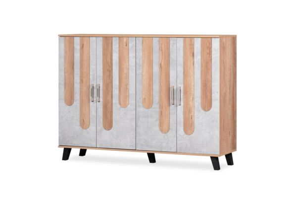 خزانة أحذية 4 أبواب إليجانت - بيج ورمادي