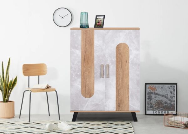 خزانة أحذية بابين فوكاس - بيج ورمادي