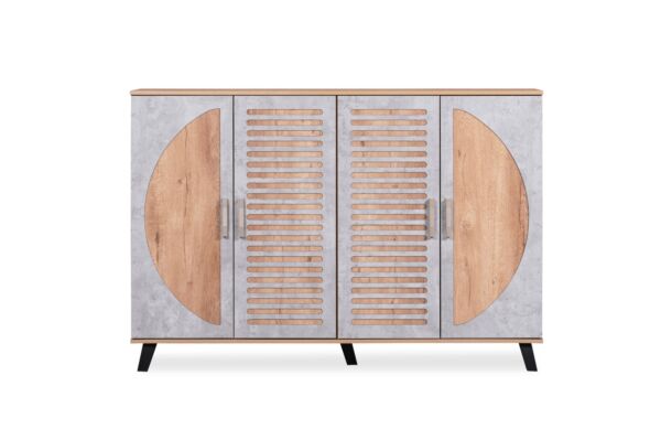 خزانة أحذية 4 أبواب ايطاليانو - بيج ورمادي