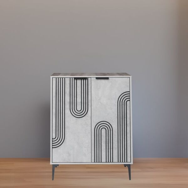 خزانة أحذية بابين خشب ماليزي موسكو - رمادي