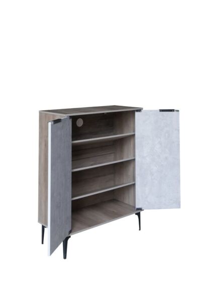 خزانة أحذية بابين خشب ماليزي موسكو - رمادي