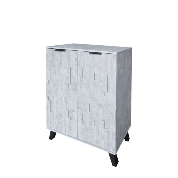 خزانة أحذية بابين خشب ماليزي لينكو - رمادي