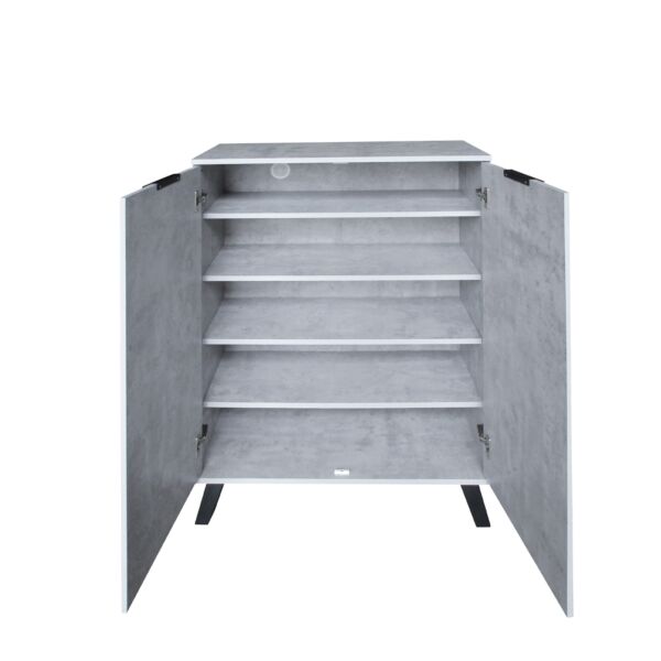 خزانة أحذية بابين خشب ماليزي لينكو - رمادي