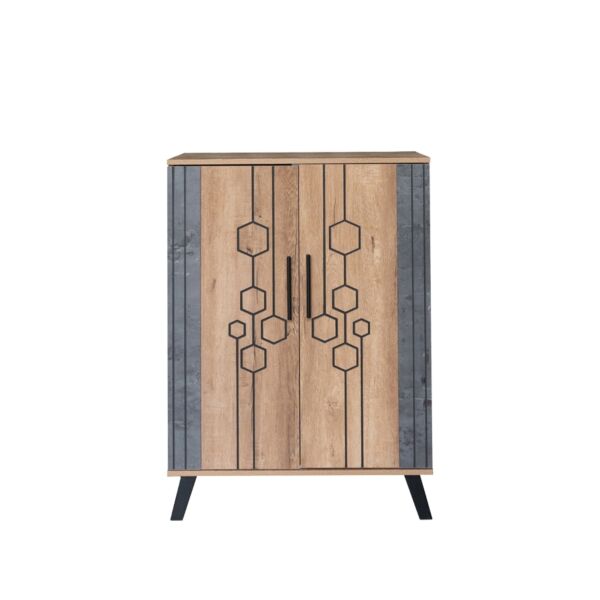 خزانة أحذية بابين خشب ماليزي بونولا - متعدد الألوان