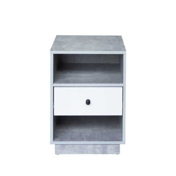 كومودينو درج ورفين روزيت - رمادي وأبيض