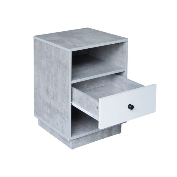 كومودينو درج ورفين روزيت - رمادي وأبيض