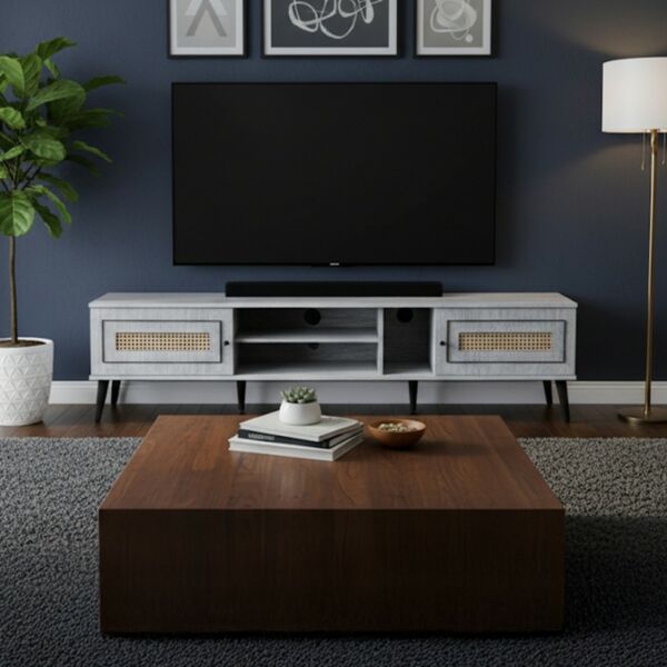 طاولة تلفزيون مونزا 200 سم - رمادي