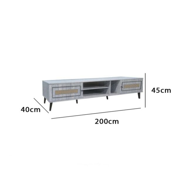 طاولة تلفزيون مونزا 200 سم - رمادي