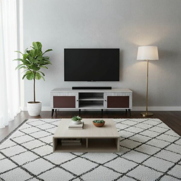 طاولة تلفزيون فيرونا مودرن 180 سم - بيج