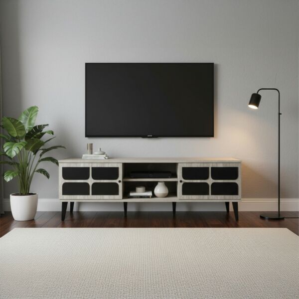 طاولة تلفزيون ميلانو 160 سم - رمادي