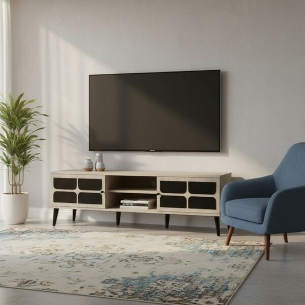 طاولة تلفزيون ميلانو 180 سم - رمادي