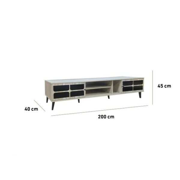 طاولة تلفزيون ميلانو 200 سم - خشبي وبني