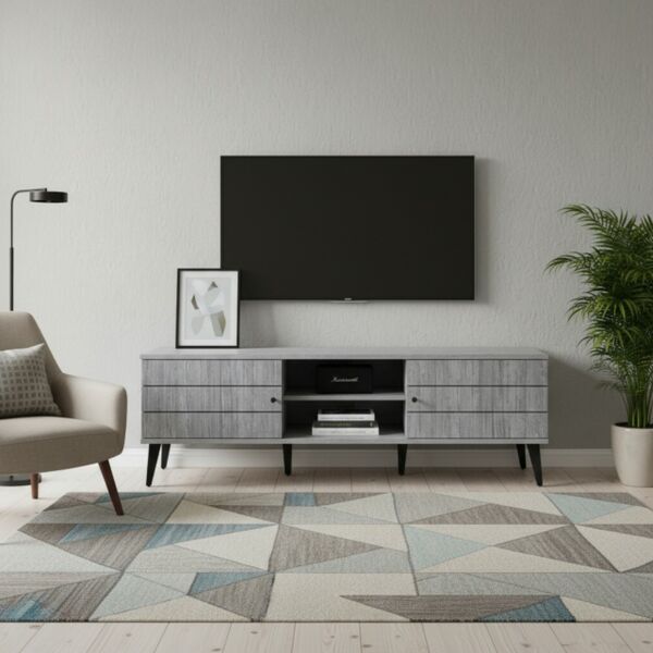 طاولة تلفزيون كابري 160 سم - رمادي