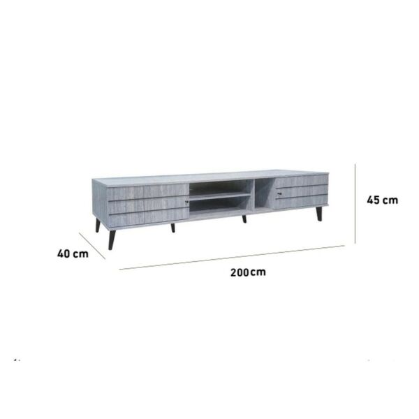 طاولة تلفزيون كابري 200 سم - رمادي
