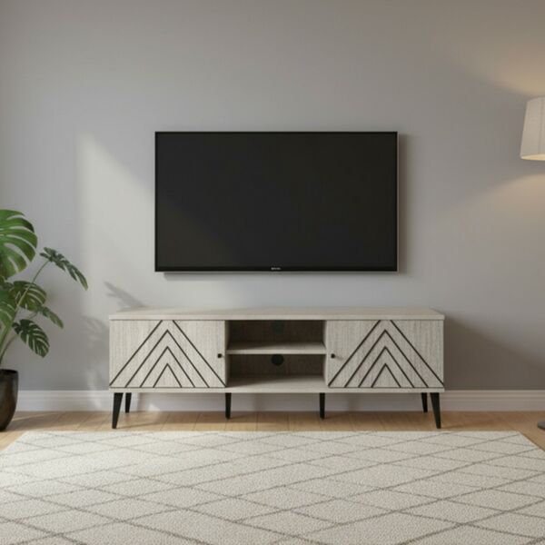 طاولة تلفزيون بورتو 160 سم - بني