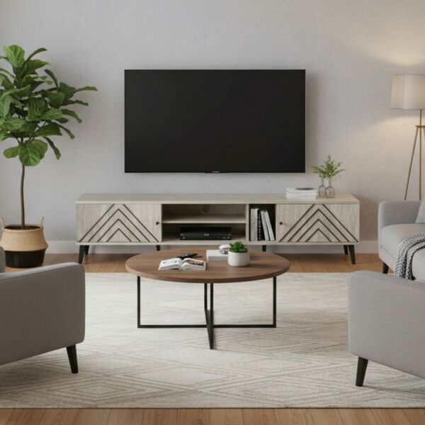 طاولة تلفزيون بورتو 200 سم - بني