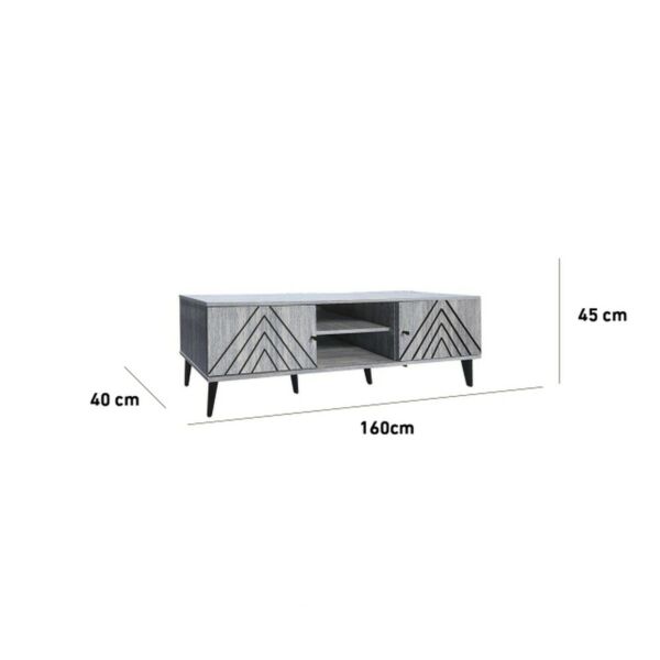 طاولة تلفزيون بورتو 160 سم - رمادي