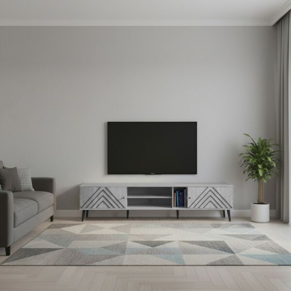 طاولة تلفزيون بورتو 200 سم - رمادي