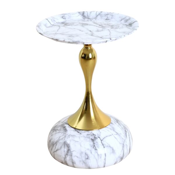 طاولة جانبية يان - رمادي وذهبي